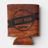 Trauzeuge Rustic Wedding Wood Grain Foto Dosenkühler (Rückseite)