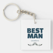 Trauzeuge Rustikale Schwarze Hochzeitmonogramm Schlüsselanhänger (Vorderseite)