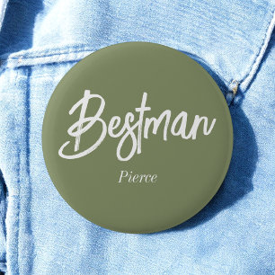 Trauzeuge Sage Grün Weiß Knopf Button