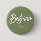 Trauzeuge Sage Grün Weiß Knopf Button (Vorderseite)