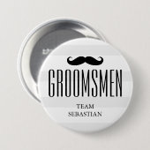 Trauzeuge-Schnurrbart des ganzes der Bräutigams Button (Vorne & Hinten)