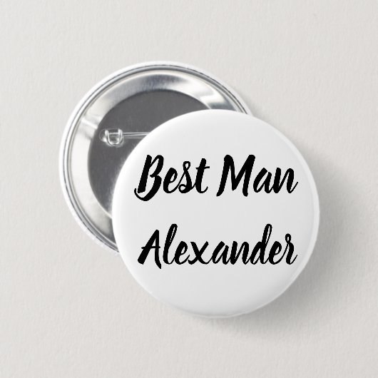 Trauzeuge Schwarz-Weiß-Individuelle Name-Geschenke Button (Vorne & Hinten)