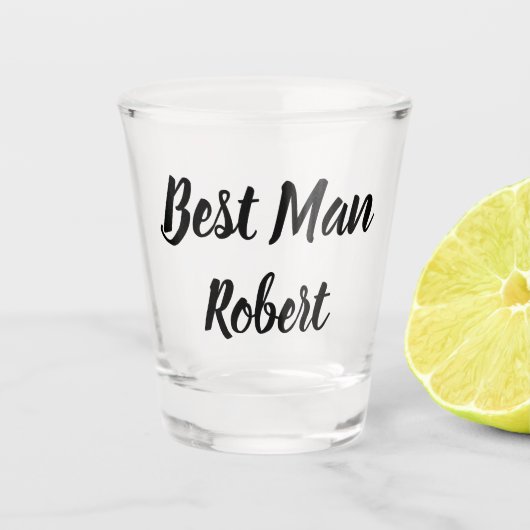 Trauzeuge Schwarz-Weiß-Individuelle Name-Geschenke Schnapsglas (Vorderseite)