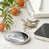 Trauzeuge Schwarz-Weiß-Schlüsselanhänger Schlüsselanhänger (Seite)