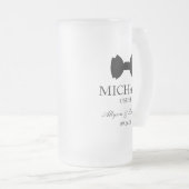 Trauzeuge schwarze Fliege Mattglas Bierglas (VorderseiteRechts)