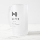 Trauzeuge schwarze Fliege Mattglas Bierglas (Vorderseite Links)