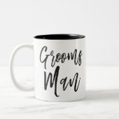 Trauzeuge | Skriptstil Custom Wedding Zweifarbige Tasse (Links)