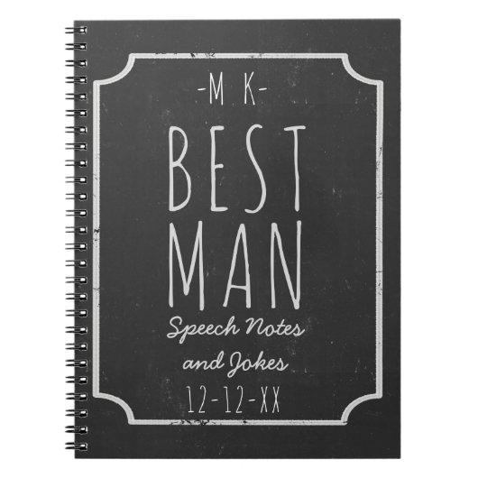 Trauzeuge Speech Notes and Jokes Wedding Journal Notizblock (Vorderseite)