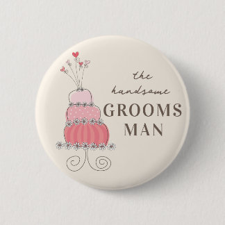 TRAUZEUGE Sweet Pink Wedding Cake Name Tag Schaltf Button
