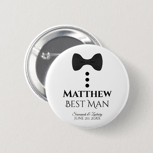 Trauzeuge-Tag-Nummer Button (Vorne & Hinten)