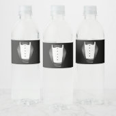Trauzeuge Team Groom black tuxedo Bachelor Party Wasserflaschenetikett (Flaschen)