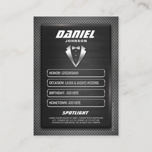 Trauzeuge Trading Card, MVP Trauzeuge Gift, Hochze Telefonnummerkarte (Rückseite)