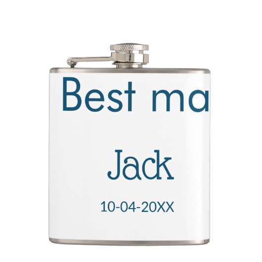 Trauzeuge Trauzeuge hinzufügen Name Text bachelore Flachmann (Vorderseite)