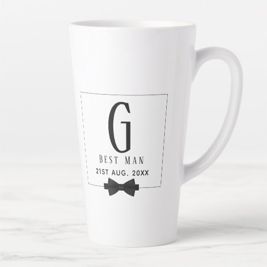 Trauzeuge Trauzeuge Mit Monogramm Bow Krawatte Vie Milchtasse (Rechts)