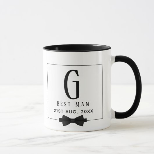 Trauzeuge Trauzeuge Mit Monogramm Bow Krawatte Vie Tasse (Rechts)