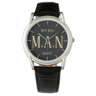 Trauzeuge Trauzeuge Vater Braut Groom Mit Monogram Armbanduhr