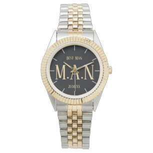 Trauzeuge Trauzeuge Vater Braut Groom Mit Monogram Armbanduhr