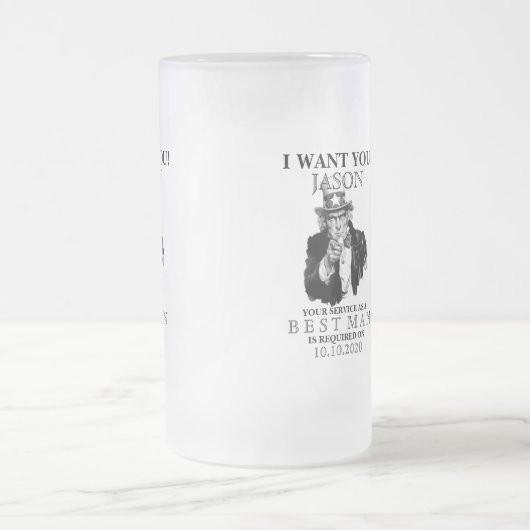 Trauzeuge Trauzeuge Vorschlag, bis Sam I GEWOLLT Mattglas Bierglas (Mittel)