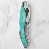 Trauzeuge Türkis Hochzeitsschrauben Kellnermesser (Rückseite)