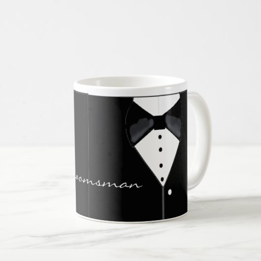 Trauzeuge Tuxedo Design Kaffeetasse (VorderseiteRechts)