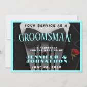 Trauzeuge Tuxedo Einladung Anzug hoch (Vorderseite)