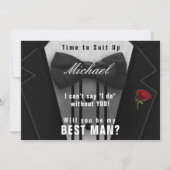 Trauzeuge Tuxedo Einladung Anzug hoch (Vorderseite)