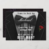 Trauzeuge Tuxedo Einladung Anzug hoch (Vorne/Hinten)