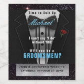 Trauzeuge Tuxedo Einladung Anzug hoch Weinetikett (Einzelnes Label)