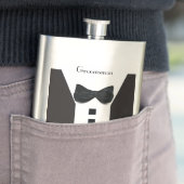 Trauzeuge Tuxedo 🎩 Elegant Bling Flachmann (Beispiel)