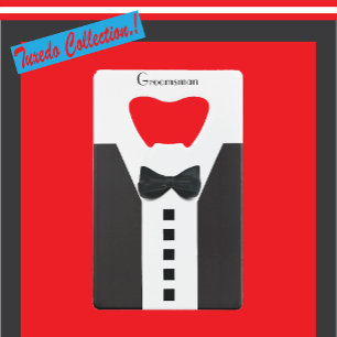 Trauzeuge Tuxedo 🎩 Elegant Bling Geldbeutel Flaschenöffner