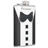 Trauzeuge Tuxedo 🎩 Elegant Bling Script Flachmann (Rechts)