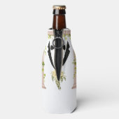 Trauzeuge Tuxedo flora Hochzeitliches Brautparty Flaschenkühler (Flasche Rückseite)