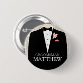 Trauzeuge tuxedo genannt Hochzeit Button-Taste Button (Vorne & Hinten)