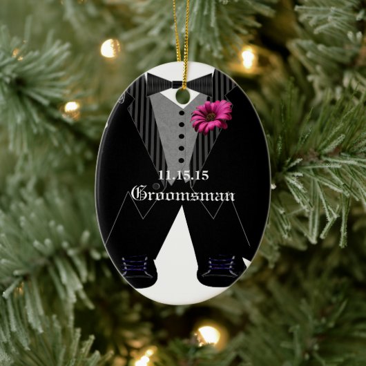 Trauzeuge Tuxedo Hochzeitssommer Keramikornament (Baum)