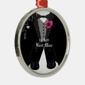 Trauzeuge Tuxedo Hochzeitssommer Silbernes Ornament (Rechts)