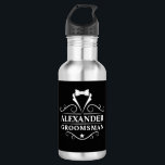 Trauzeuge Tuxedo Krawatte Black Edelstahlflasche<br><div class="desc">Trauzeuge Tuxedo Krawatte Schwarzes Wasser Flasche</div>