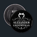 Trauzeuge Tuxedo Krawatte Black Flaschenöffner<br><div class="desc">Wedding Trauzeuge Tuxedo Krawatte Black Bottle Opener</div>