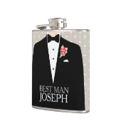 Trauzeuge-Tuxedo-rote Rose-Taste mit dem Namen ang Flachmann (Links)