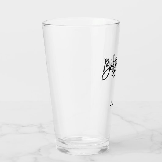 Trauzeuge-Typografie/Name/Schwarz-Geschenk Glas (Rechts)