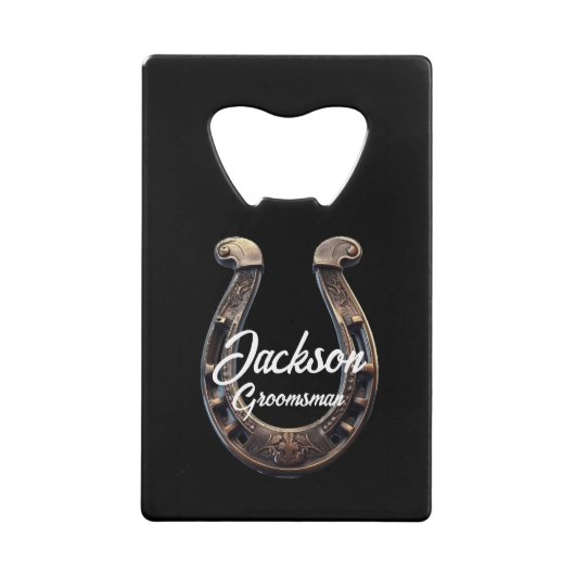 Trauzeuge Verziert Horseshoe Geldbeutel Flaschenöffner (Vorderseite)