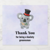 Trauzeuge Vielen Dank an Koala Pun Bierflaschenetikett (Einzelnes Label)