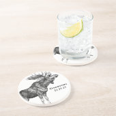 Trauzeuge Vintag Buck Untersetzer (Seite)