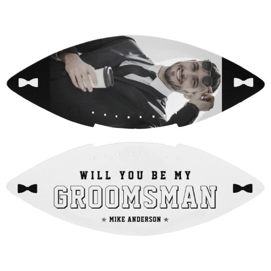 Trauzeuge Vorschlag Bowtie Foto Schwarz/Weiß Football (Paneele)