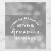 Trauzeuge Vorschlag Bubbly Funkelnd Personalisiert Weinetikett (Einzelnes Label)