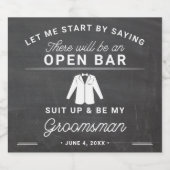 Trauzeuge Vorschlag für ein Becher Flasche Etikett (Einzelnes Label)