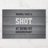 Trauzeuge Vorschlag für eine Shot Wedding Grey Woo Alkoholflaschenetikett (Einzelnes Label)