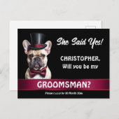 Trauzeuge Vorschlag für einen französischen Bulldo Postkarte (Vorne/Hinten)