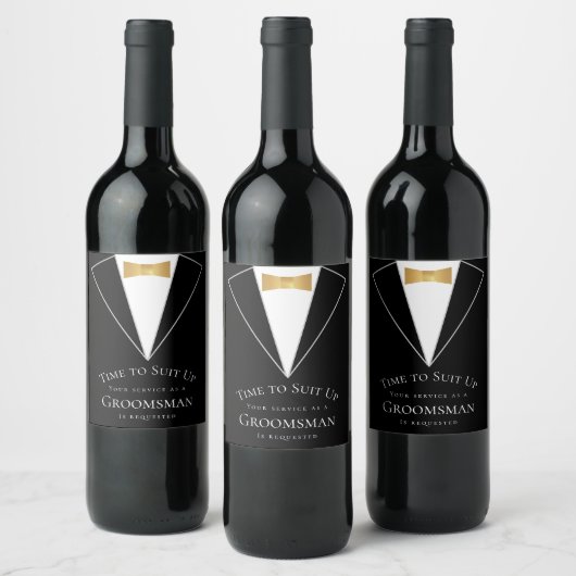 Trauzeuge Vorschlag Schwarze Imitate Gold Zeit zum Weinetikett (Flaschen)