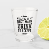 Trauzeuge Vorschlag trinken, um den Funny Classic  Schnapsglas (Vorderseite)