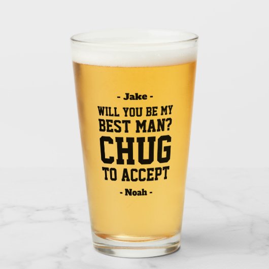 Trauzeuge Vorschlag Umarmung akzeptieren Funny Fav Glas (Vorne (Gefüllt))